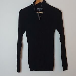 NWT Asos 1/4 Zip Ribbed Knit Long Sleeve Mockneck Tunic Length Sweater Size XS